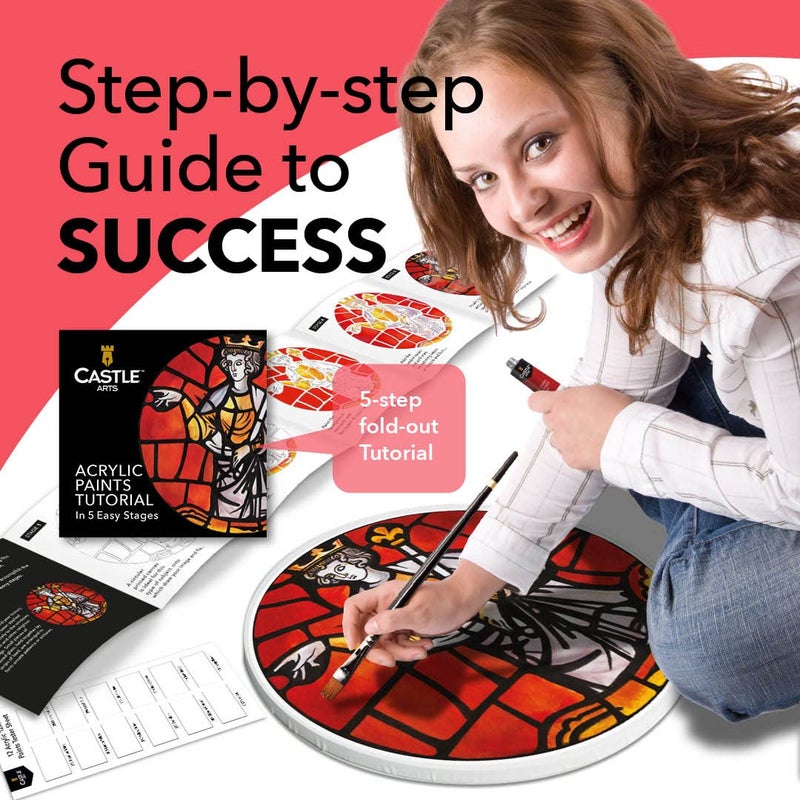 Castle Art Supplies 12 X 12ML Acrylic Paint Set | Value Beginner Set for Starters or Adult Artists | Quality Intense Colors | Smooth to Use on Range of Surfaces | in Neat Presentation Box - Image 5